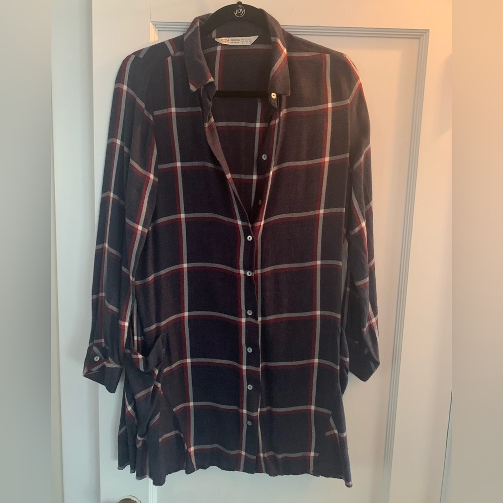 Zara plaid tunic top
